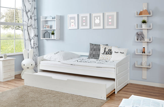 Funktionsbett Sofabett "Micki" 90x200 Kiefer massiv weiß