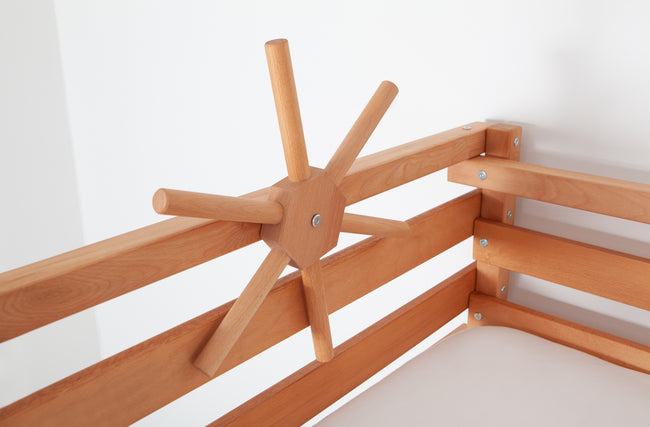 Abenteuer- und Piratenbett 90x200 Buche massiv