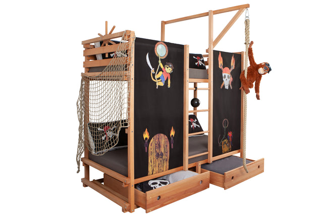 Abenteuer- und Piratenbett 90x200 Buche massiv