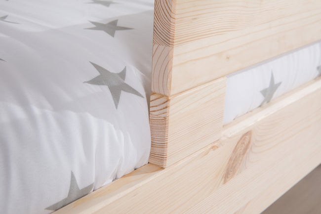 Einzelbett mit Rausfallschutz "Bennet" 100x200 Kiefer massiv
