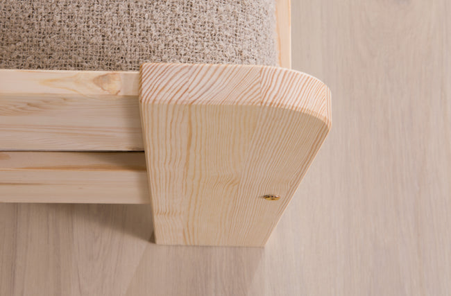 Einzelbett mit Rausfallschutz "Bennet" 100x200 Kiefer massiv