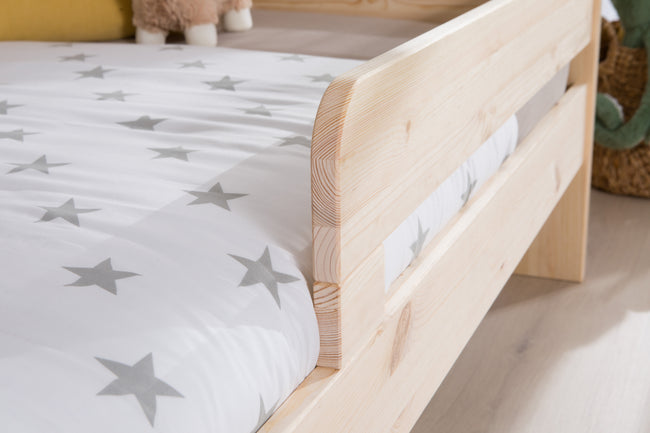 Einzelbett mit Rausfallschutz "Bennet" 100x200 Kiefer massiv