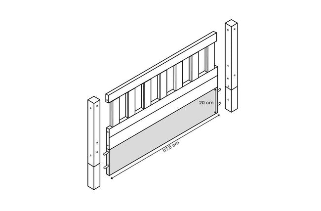 Blende für Bett 120x200 cm