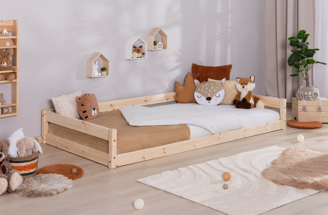 Bodenbett Einzelbett "Emi" 90x200 Kiefer Massiv