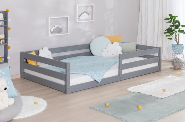 Bodenbett Einzelbett "Lex" 140x200 Kiefer Massiv