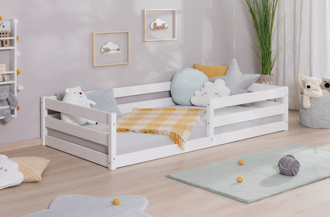Bodenbett Einzelbett "Lex" 100x200 Kiefer Massiv