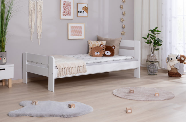 Einzelbett mit Rausfallschutz "Bennet" 100x200 Kiefer massiv