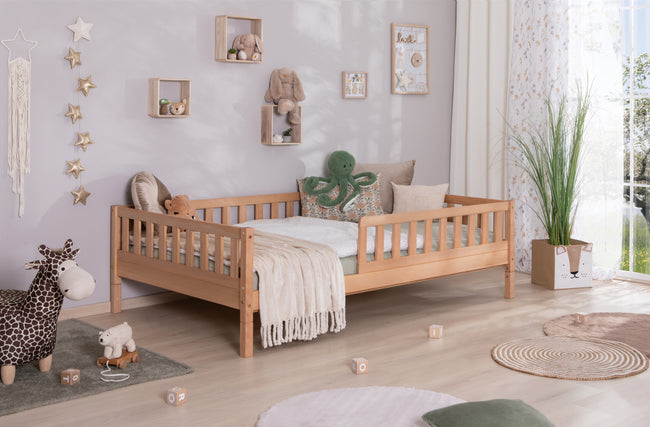 2-in-1 Hausbett Bodenbett "Duo" 140x200 Buche massiv