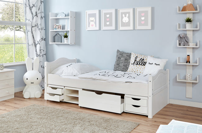 Funktionsbett Einzelbett "Leni" 100x200 Kiefer massiv