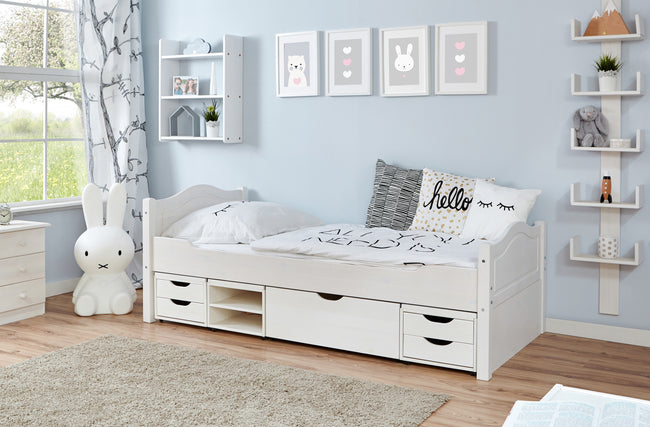 Funktionsbett Einzelbett "Leni" 100x200 Kiefer massiv