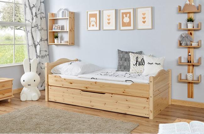 Funktionsbett Einzelbett "Leni" 100x200 Kiefer massiv