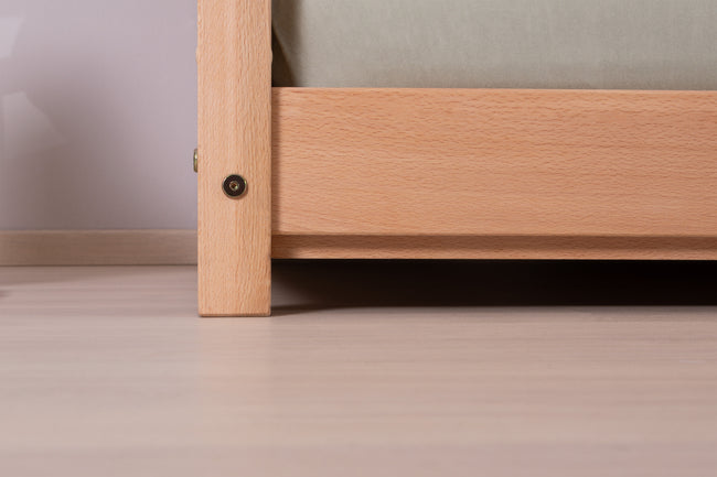 2-in-1 Hausbett Bodenbett "Duo" 120x200 Buche massiv