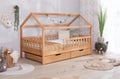 2-in-1 Hausbett Bodenbett "Duo" 100x200 Buche massiv
