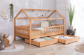 2-in-1 Hausbett Bodenbett "Duo" 100x200 Buche massiv