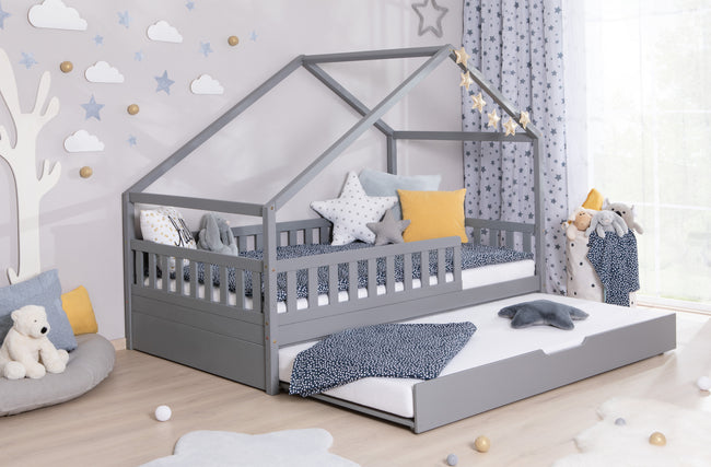 Kinderbett Hausbett "Lou" 120x200 Kiefer Massiv