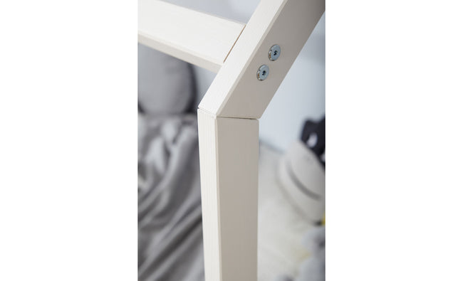 Kinderbett Hausbett "Lina" 90x200 cm Kiefer weiß inkl. 2er Schubkasten nach Wahl