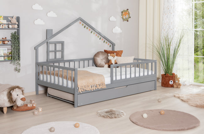 Hausbett Bodenbettt "Loki" 120x200 Kiefer Massiv