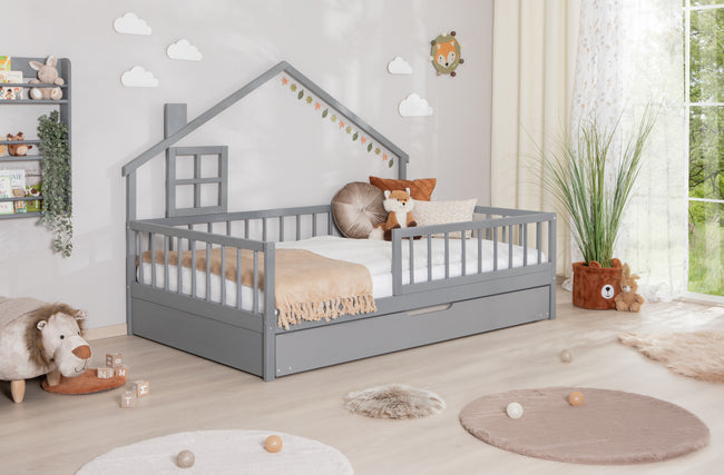 Hausbett Bodenbettt "Loki" 120x200 Kiefer Massiv