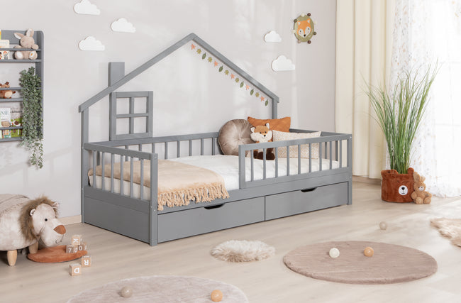 Hausbett Bodenbett "Loki" 90x200 Kiefer Massiv