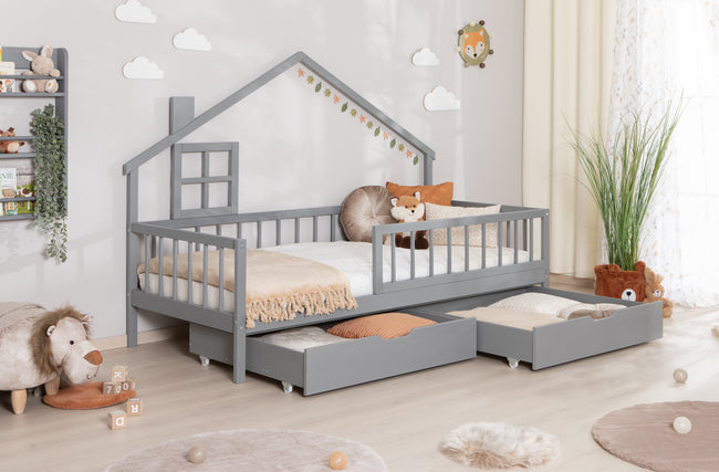 Hausbett Bodenbett "Loki" 90x200 Kiefer Massiv