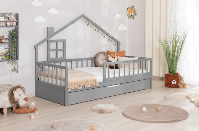 Hausbett Bodenbett "Loki" 90x200 Kiefer Massiv