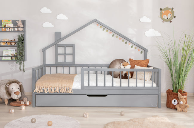 Hausbett Bodenbett "Loki" 90x200 Kiefer Massiv