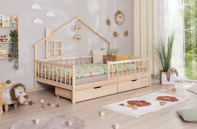 Hausbett Bodenbettt "Loki" 120x200 Kiefer Massiv