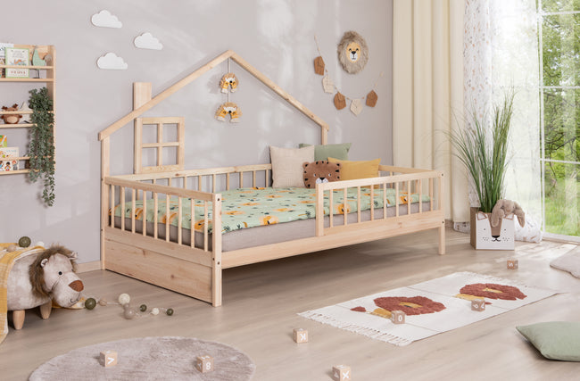 Hausbett Bodenbettt "Loki" 120x200 Kiefer Massiv