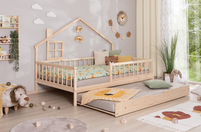 Hausbett Bodenbettt "Loki" 120x200 Kiefer Massiv