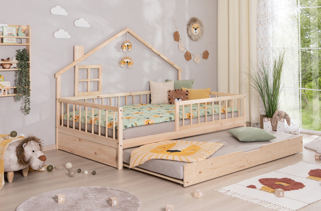 Hausbett Bodenbettt "Loki" 120x200 Kiefer Massiv