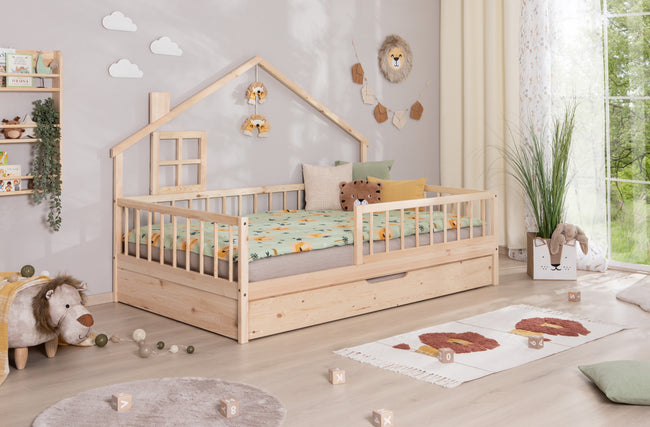 Hausbett Bodenbettt "Loki" 120x200 Kiefer Massiv