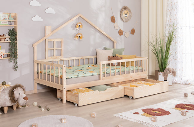 Hausbett Bodenbett "Loki" 90x200 Kiefer Massiv