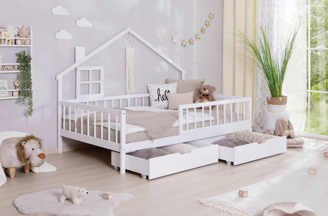 Hausbett Bodenbettt "Loki" 120x200 Kiefer Massiv