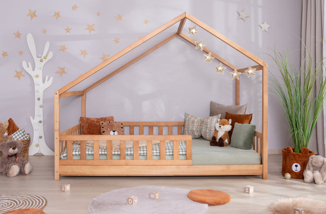Kinderbett Hausbett "Lou" 90x200 Buche Massiv