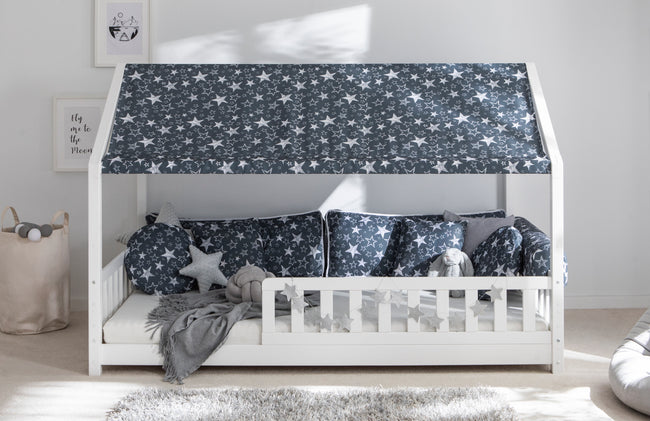 Dachvorhang mit Motiv für Hausbett "Kay" 120x200 cm