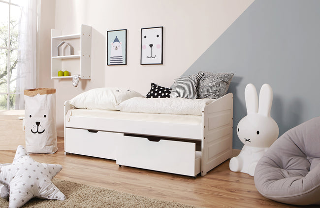Sofabett MINI "Micki" 80x160 Kiefer massiv weiß