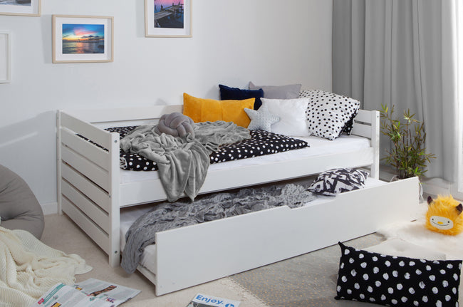 Funktionsbett "Naomi" 120x200 Kiefer massiv inkl. Schubkästen nach Wahl