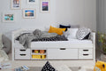 Funktionsbett "Naomi" 120x200 Kiefer massiv inkl. Schubkästen nach Wahl