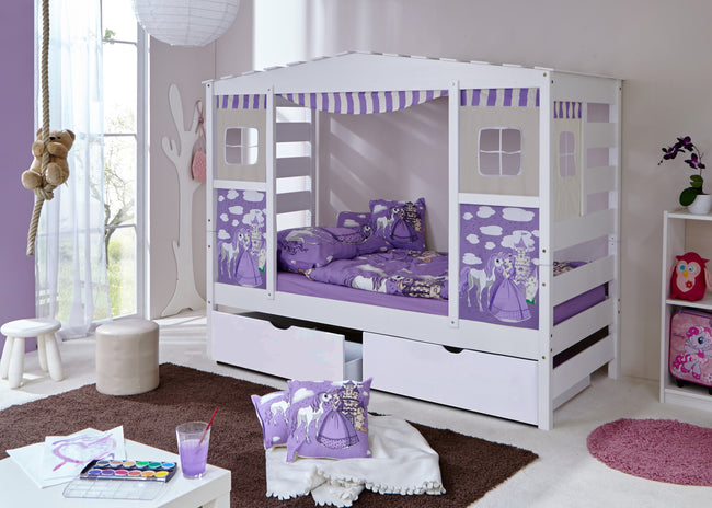 Hausbett "Lio" 90x200 Kiefer massiv weiß