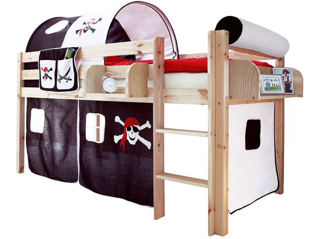 Hochbett "Malte" 90x200 Kiefer massiv Natur