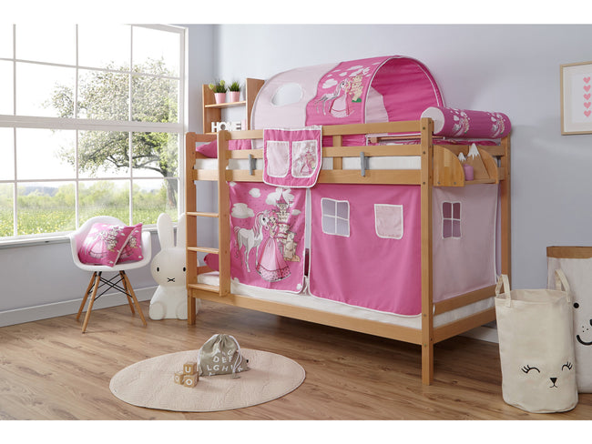 Etagenbett "Rene" 90x200 Buche massiv Natur - TiCAA Kindermöbel