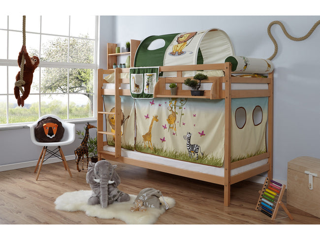 Etagenbett "Rene" 90x200 Buche massiv Natur - TiCAA Kindermöbel