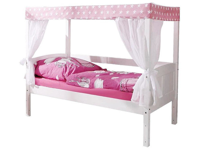 Himmelbett MINI "Stern Rosa" 80x160 inkl. Rollrost + Tüll-Textilien