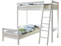 L-Bett Hochbett "Matthias" 90x200 Kiefer massiv weiß