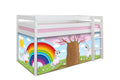 Hochbett "Einhorn Rainbow" 90x200 Kiefer massiv weiß