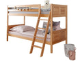 Etagenbett "Erni" Country 90x200 Buche massiv Natur - TiCAA Kindermöbel