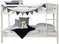 Etagenbett "Rene" 90x200 Buche massiv Weiß - TiCAA Kindermöbel