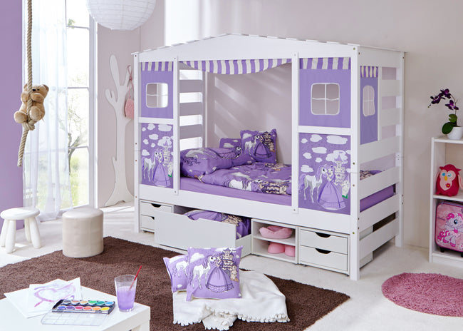 Hausbett "Lio" 90x200 Kiefer massiv weiß