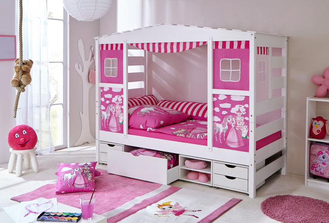 Hausbett "Lio" 90x200 Kiefer massiv weiß