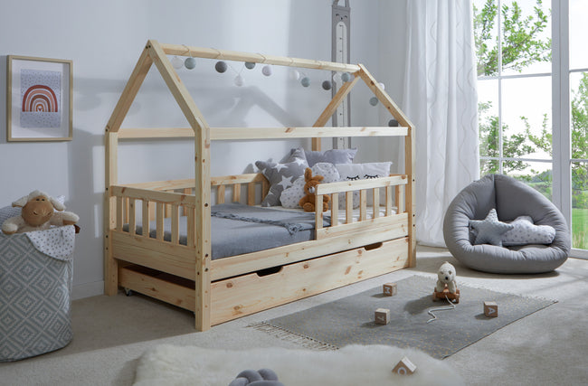 Kinderbett Hausbett "Kay" 80x160 Kiefer massiv